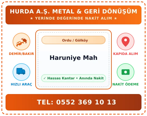 Ordu Gölköy Haruniye Mah Hurda Alım