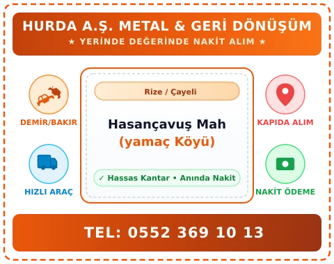 Rize Çayeli Hasançavuş Mah (yamaç Köyü) Hurda Alım
