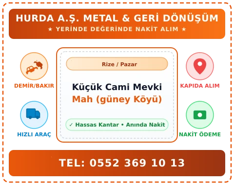 Rize Pazar Küçük Cami Mevki Mah (güney Köyü) Hurda Alım
