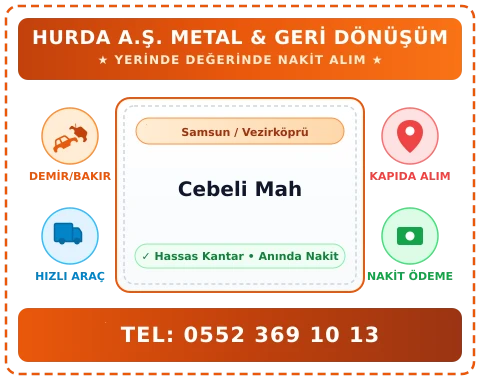 Samsun Vezirköprü Cebeli Mah Hurda Alım