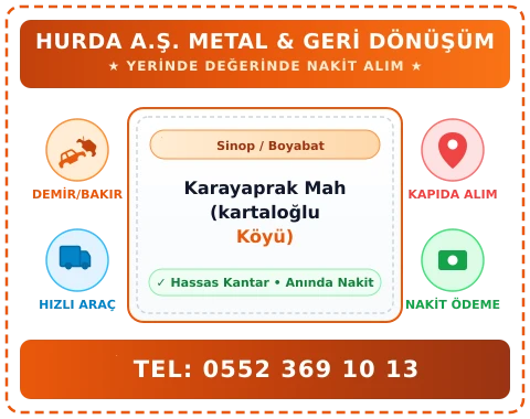 Sinop Boyabat Karayaprak Mah (kartaloğlu Köyü) Hurda Alım