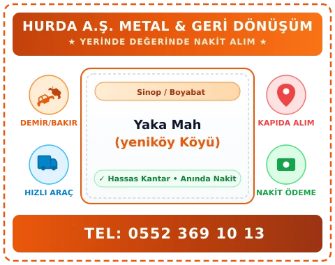 Sinop Boyabat Yaka Mah (yeniköy Köyü) Hurda Alım