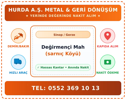 Sinop Gerze Değirmençi Mah (sarnıç Köyü) Hurda Alım