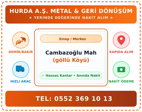 Sinop Merkez Cambazoğlu Mah (göllü Köyü) Hurda Alım