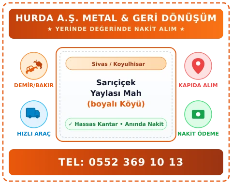 Sivas Koyulhisar Sarıçiçek Yaylası Mah (boyalı Köyü) Hurda Alım