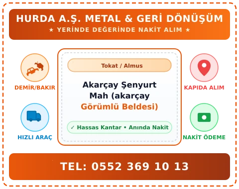 Tokat Almus Akarçay Şenyurt Mah (akarçay Görümlü Beldesi) Hurda Alım