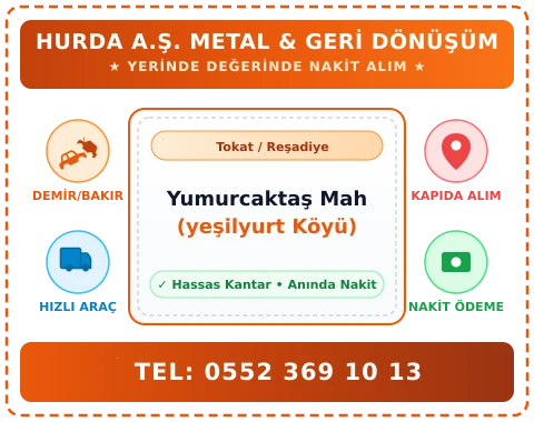 Tokat Reşadiye Yumurcaktaş Mah (yeşilyurt Köyü) Hurda Alım