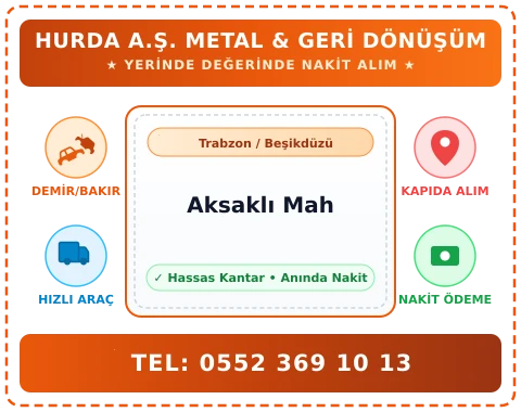 Trabzon Beşikdüzü Aksaklı Mah Hurda Alım
