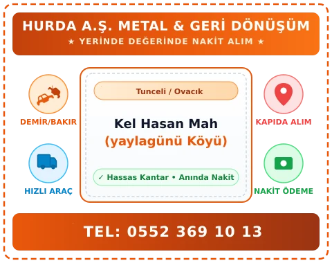Tunceli Ovacık Kel Hasan Mah (yaylagünü Köyü) Hurda Alım