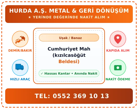 Uşak Banaz Cumhuriyet Mah (kızılcasöğüt Beldesi) Hurda Alım