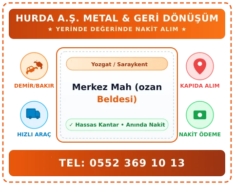 Yozgat Saraykent Merkez Mah (ozan Beldesi) Hurda Alım