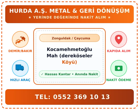 Zonguldak Çaycuma Kocamehmetoğlu Mah (dereköseler Köyü) Hurda Alım