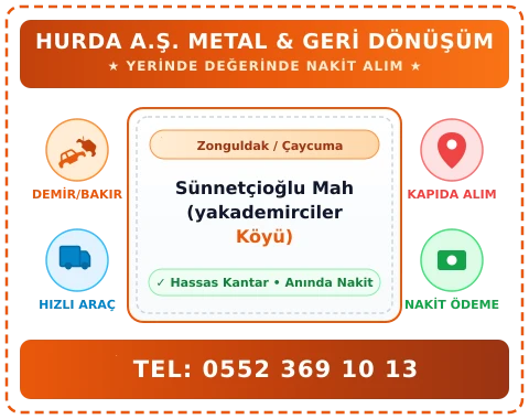 Zonguldak Çaycuma Sünnetçioğlu Mah (yakademirciler Köyü) Hurda Alım