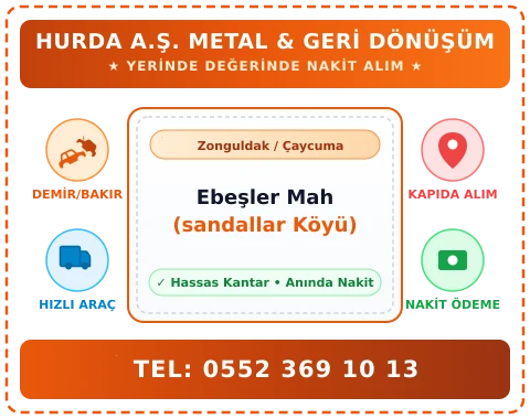 Zonguldak Çaycuma Ebeşler Mah (sandallar Köyü) Hurda Alım