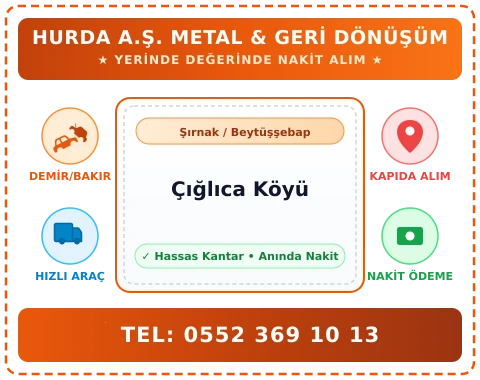 Şırnak Beytüşşebap Çığlıca Köyü Hurda Alım