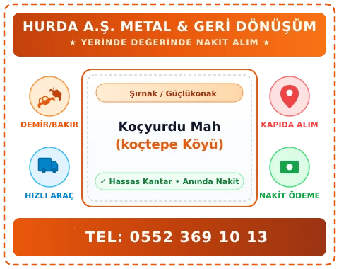 Şırnak Güçlükonak Koçyurdu Mah (koçtepe Köyü) Hurda Alım