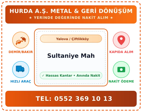Yalova Çiftlikköy Sultaniye Mah Hurda Alım
