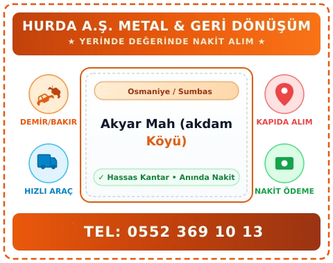 Osmaniye Sumbas Akyar Mah (akdam Köyü) Hurda Alım