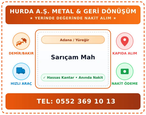 Adana Yüreğir Sarıçam Mah Hurda Alım